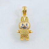 Dije Conejo Sonriente 6.25gr / 3.4cm / Dos Oros Amarillo Blanco 18K