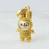 Dije Conejo Sonriente 6.25gr / 3.4cm / Dos Oros Amarillo Blanco 18K