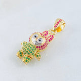 Dije Conejo Sonriente 6.1gr / 3.4cm / Dos Oros Amarillo Blanco 18K