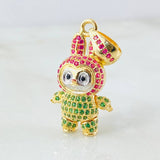 Dije Conejo Sonriente 6.1gr / 3.4cm / Dos Oros Amarillo Blanco 18K