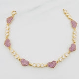 Pulso Halo Corazones 9.55g / 18cm / 4.3mm Oro Amarillo 18K