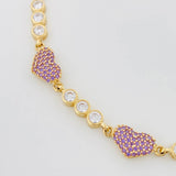 Pulso Halo Corazones 9.55g / 18cm / 4.3mm Oro Amarillo 18K