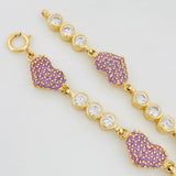Pulso Halo Corazones 9.55g / 18cm / 4.3mm Oro Amarillo 18K