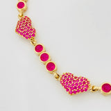 Pulso Halo Corazones 10.35g / 20.5cm / 4.1mm Oro Amarillo 18K