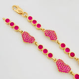 Pulso Halo Corazones 10.35g / 20.5cm / 4.1mm Oro Amarillo 18K