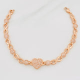 Pulso Infinito Corazones 11.45g / 18cm / 5mm Oro Rosa 18K