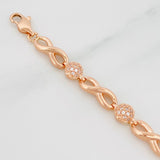 Pulso Infinito Corazones 11.45g / 18cm / 5mm Oro Rosa 18K