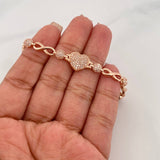 Pulso Infinito Corazones 11.45g / 18cm / 5mm Oro Rosa 18K