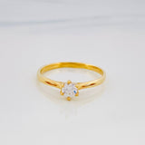 Anillo Solitario 1.7g / T7 1/4 Oro Amarillo 18K