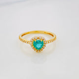 Anillo Halo Corazón 2.45g / T7 Oro Amarillo 18K