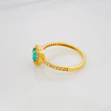 Anillo Halo Corazón 2.45g / T7 Oro Amarillo 18K