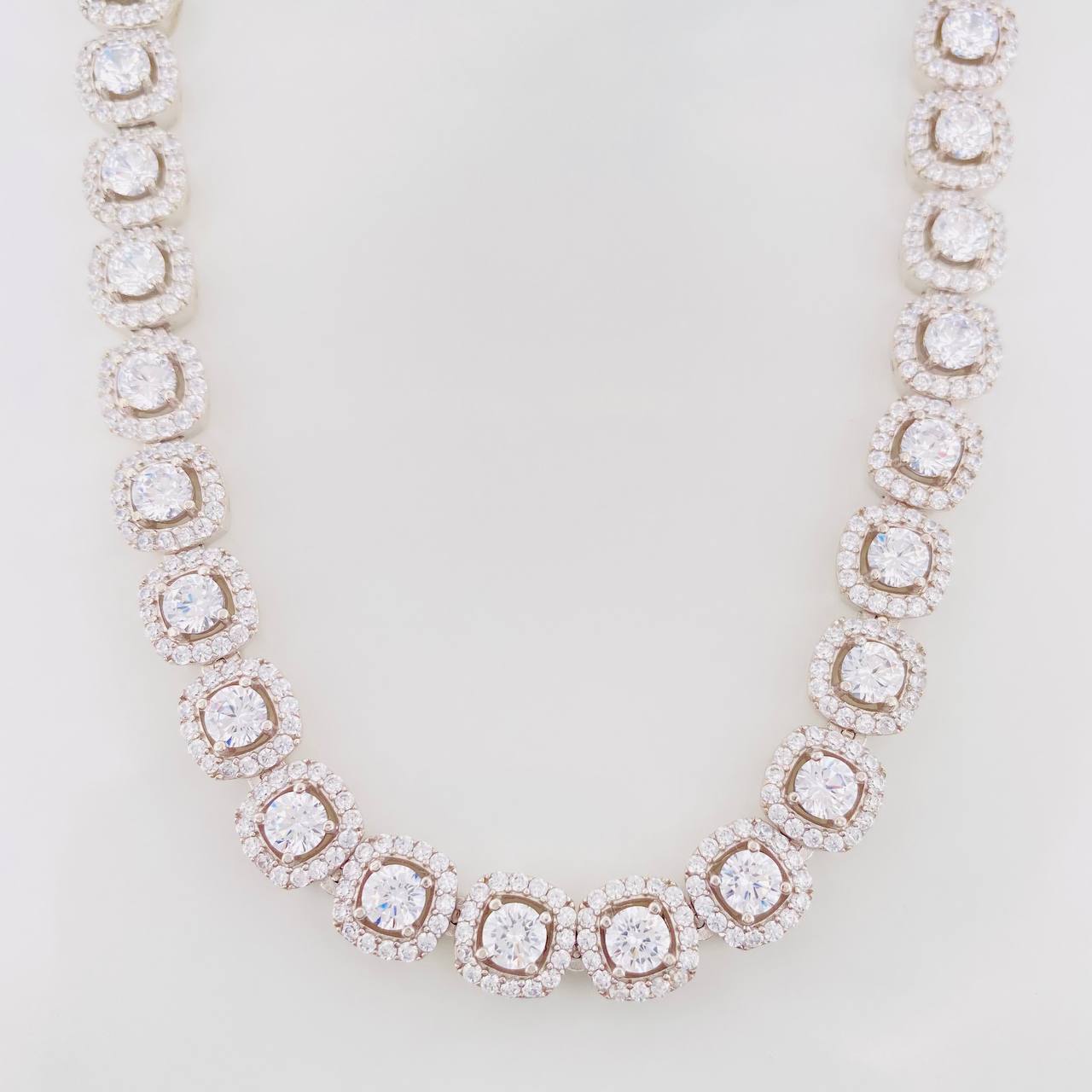 Cadena Tennis 53.7g / 45cm / 7.74mm Plata Rodinada 925