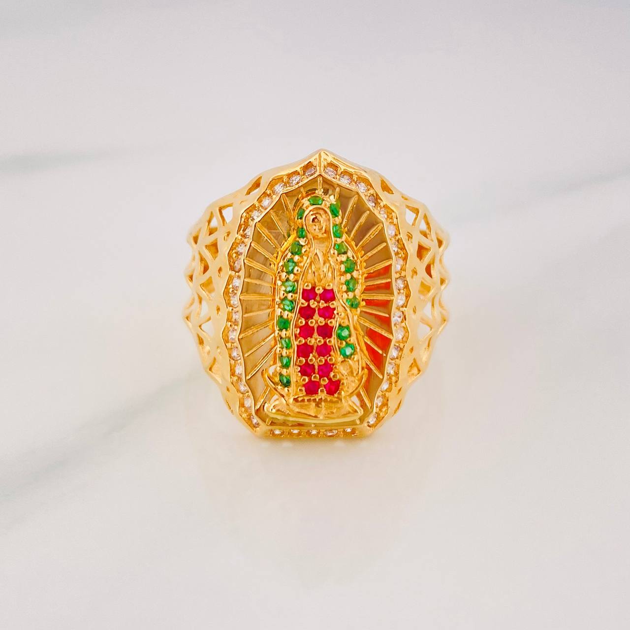Anillo Virgen Guadalupe 4.95g / T7 3/4 Oro Amarillo 18K