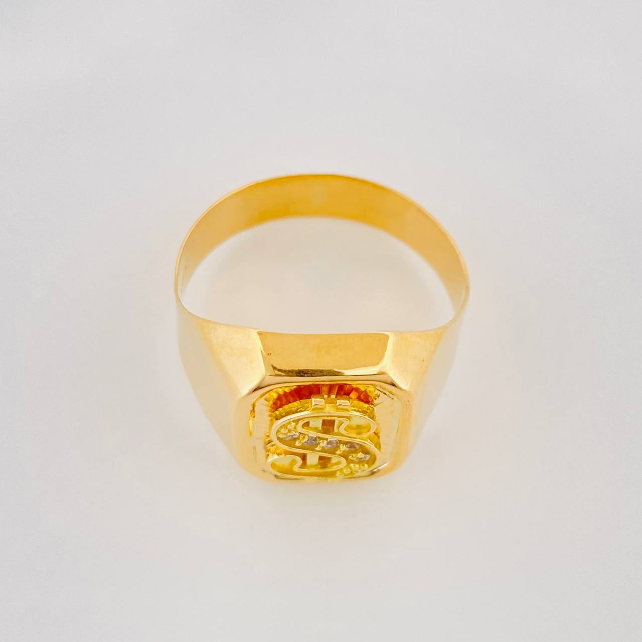 Anillo Signo Peso 4.2g / T9 Oro Amarillo 18K