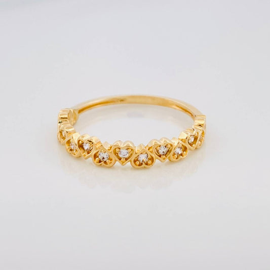 Anillo Churumbela Corazones 1.6g / T6 Oro Amarillo 18K
