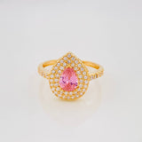 Anillo Halo Gota 2.8g / T5 3/4 Oro Amarillo 18K