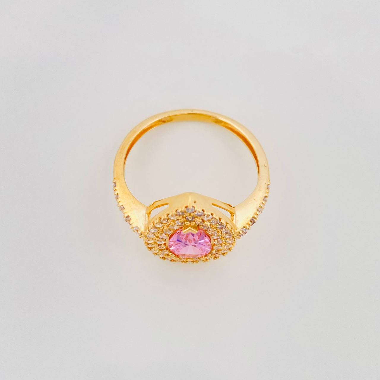 Anillo Halo Gota 2.8g / T5 3/4 Oro Amarillo 18K