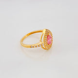 Anillo Halo Gota 2.8g / T5 3/4 Oro Amarillo 18K