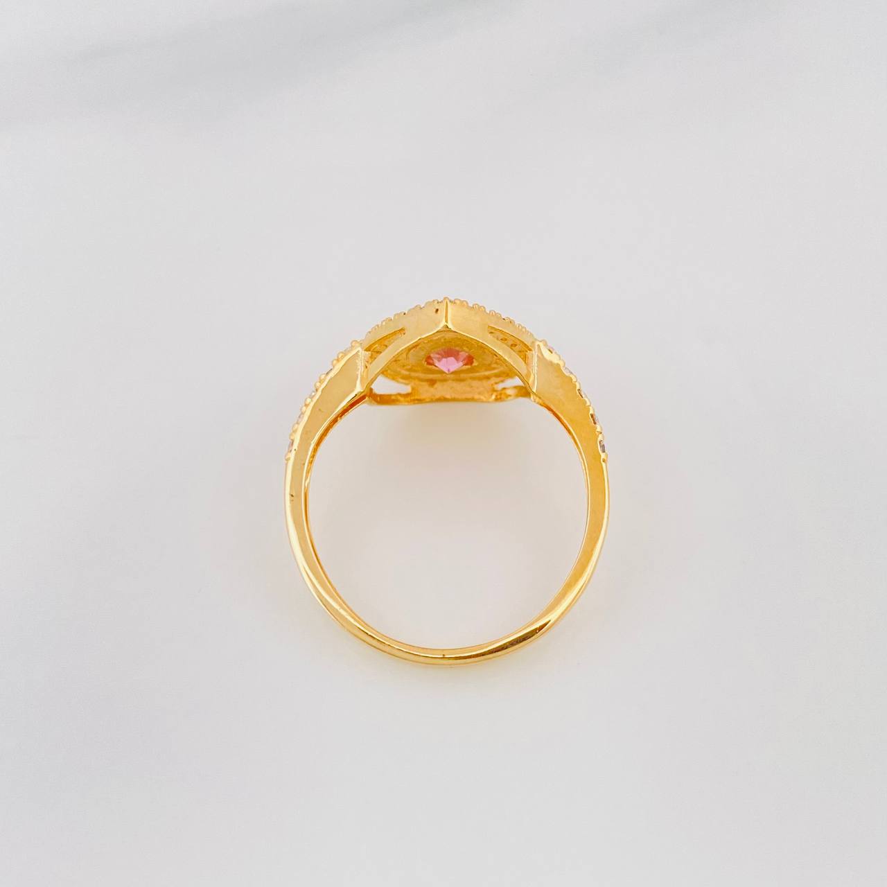 Anillo Halo Gota 2.8g / T5 3/4 Oro Amarillo 18K