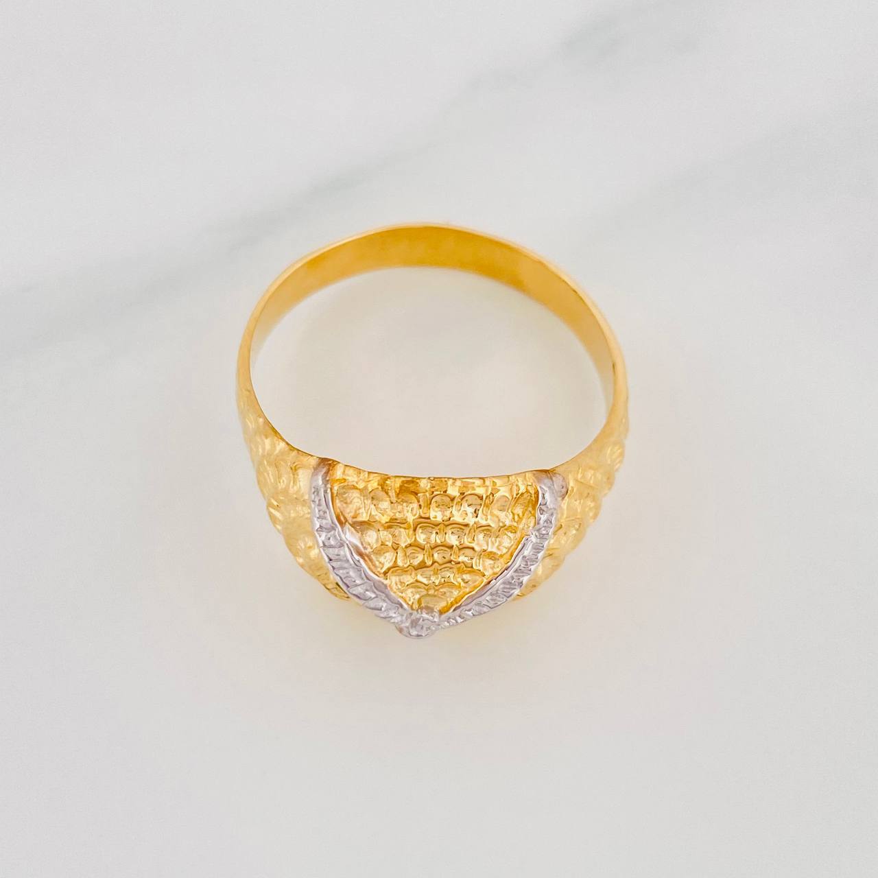 Anillo Buho 5.15g / T9 Dos Oros Amarillo Blanco 18K