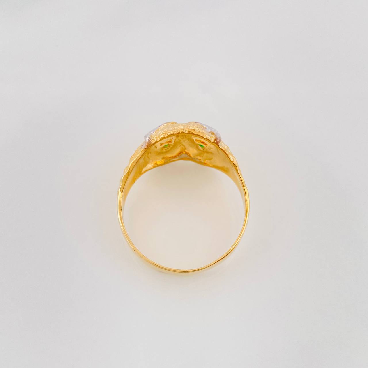 Anillo Buho 5.15g / T9 Dos Oros Amarillo Blanco 18K