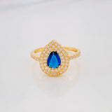 Anillo Halo Gota 2.55g / T6 1/2 Oro Amarillo 18K
