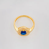 Anillo Halo Gota 2.55g / T6 1/2 Oro Amarillo 18K