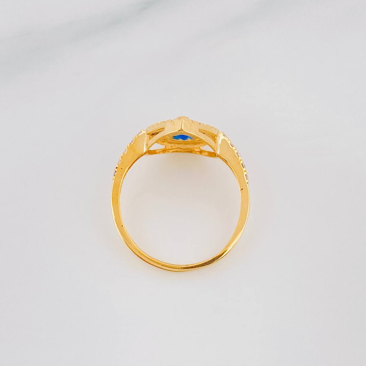 Anillo Halo Gota 2.55g / T6 1/2 Oro Amarillo 18K