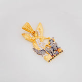 Dije San Miguel 4.05g / 3cm Dos Oros Negro Amarillo 18K