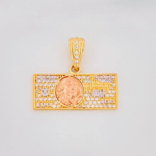 Dije Billete Dolar 3.65g / 2.2cm Tres Oros 18K