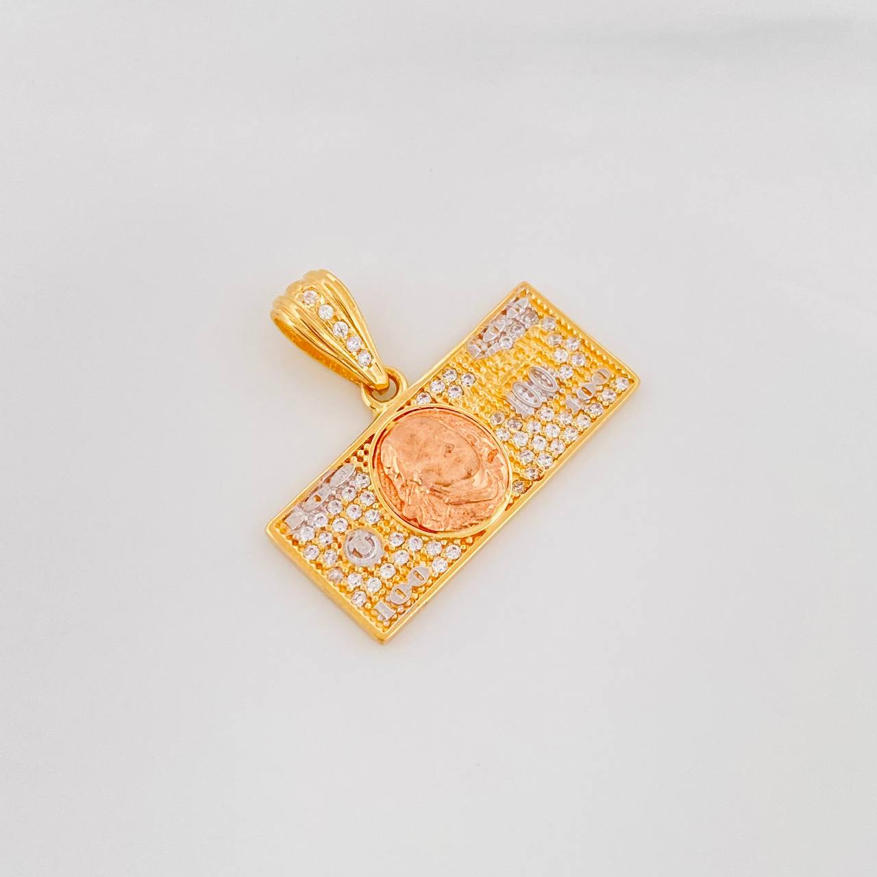 Dije Billete Dolar 3.65g / 2.2cm Tres Oros 18K