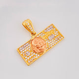 Dije Billete Dolar 3.65g / 2.2cm Tres Oros 18K