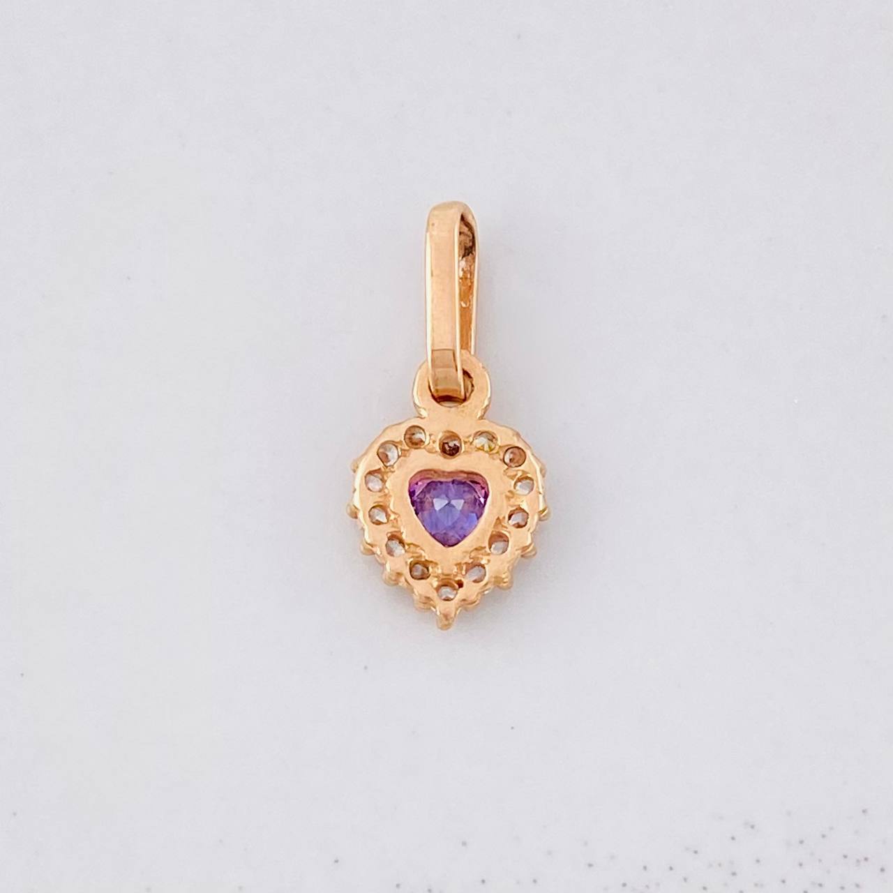 Dije Halo Corazón 0.5g / 1.4cm Oro Rosa 18K
