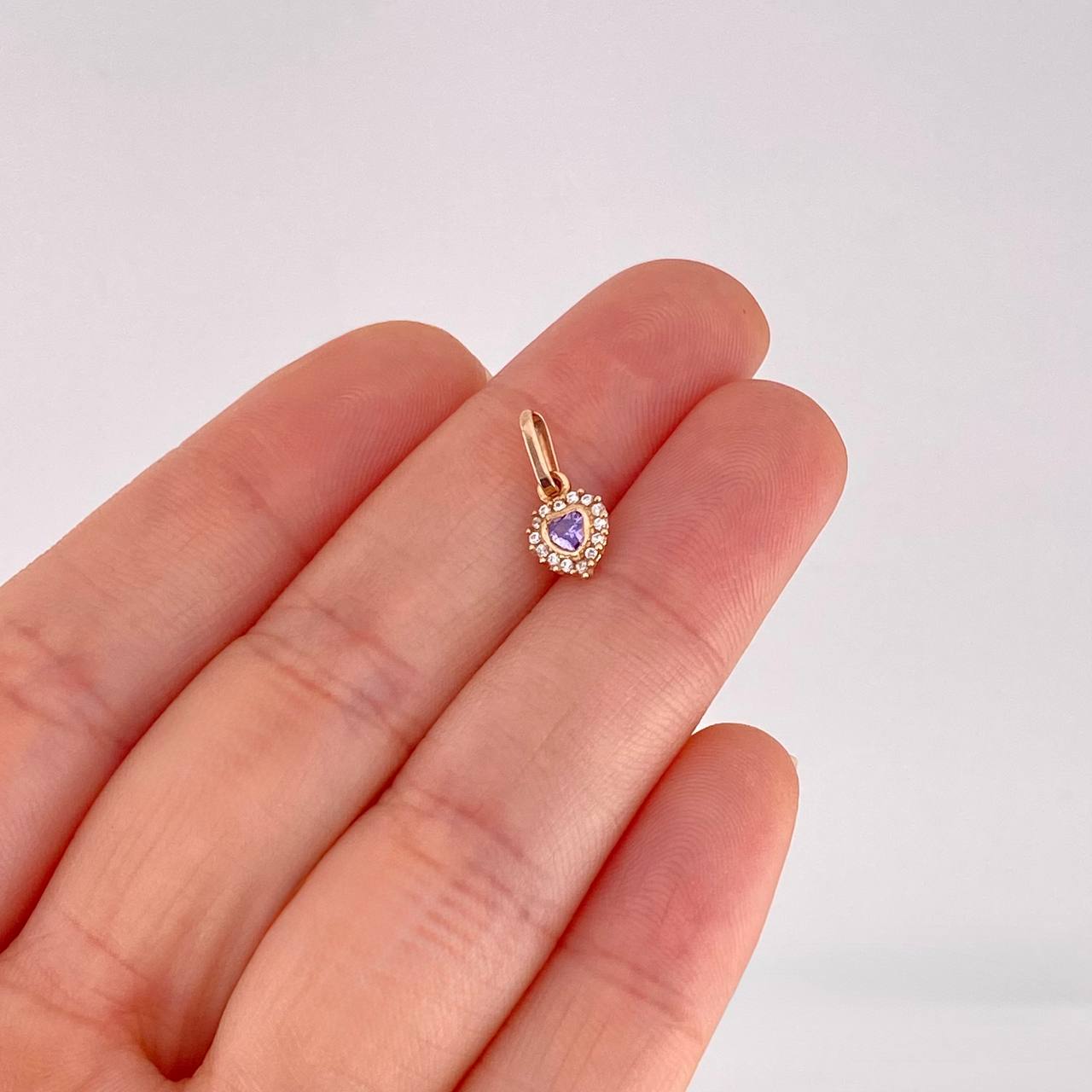 Dije Halo Corazón 0.5g / 1.4cm Oro Rosa 18K