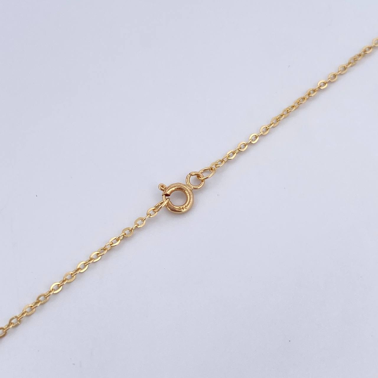 Cadena Aro Seguido Letra B 2.75gr / 43.4cm / 1.3mm Bolas Cilindros Oro Amarillo 18K &