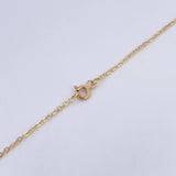 Cadena Aro Seguido Letra B 2.75gr / 43.4cm / 1.3mm Bolas Cilindros Oro Amarillo 18K &