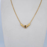 Cadena Aro Seguido Letra B 2.75gr / 43.4cm / 1.3mm Bolas Cilindros Oro Amarillo 18K &