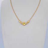 Cadena Aro Seguido Letra P 2.7gr / 41.5cm / 1.1mm Cilindros Oro Amarillo 18K &