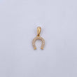 Dije Herradura 0.8gr / 1.9cm / Circones Blancos Oro Amarillo 18K &