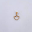 Dije Silueta Corazon 0.75gr / 1.6cm / Circones Blancos Oro Amarillo 18K &