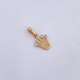 Dije Corona RX 1.15gr / 2cm / Circones Blancos Oro Amarillo 18K &
