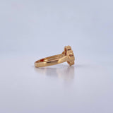 Anillo Trebol 2.75gr / T7 1/4 / Piedra Roja Oro Amarillo Nac.Esp. 18K &