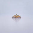 Anillo Corona 15s 1.8gr / T5 1/4 / Circones Blancos Dos Oros Amarillo Blanco 18K &