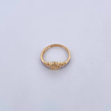 Anillo Corona 15s 1.8gr / T5 1/4 / Circones Blancos Dos Oros Amarillo Blanco 18K &