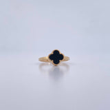 Anillo Trebol 2gr / T6 / Onix Negra Oro Amarillo Nac.Esp. 18K &