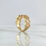Anillo Cubano 3.6gr / T5 1/2 / Circones Blancos Oro Amarillo 18K