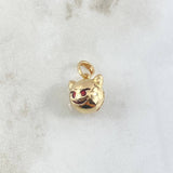 Dije Emoji Diablo 3.4gr / 2cm / Texturizado Rojo Oro Amarillo 18K