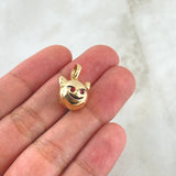 Dije Emoji Diablo 3.35gr / 2cm / Texturizado Rojo Oro Amarillo 18K