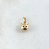 Dije Emoji Diablo 1.2gr / 1.5cm / Texturizado Rojo Oro Amarillo 18K *