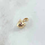 Dije Emoji Diablo 1.15gr / 1.5cm / Texturizado Rojo Oro Amarillo 18K ©